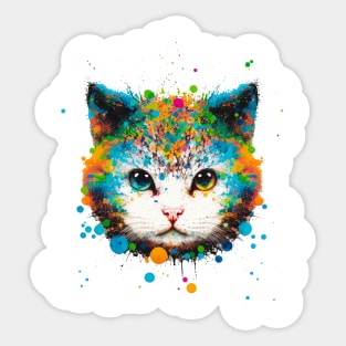 Watercolor Dot Kitten The Purrfect Addition to Your Wardrobe Sticker